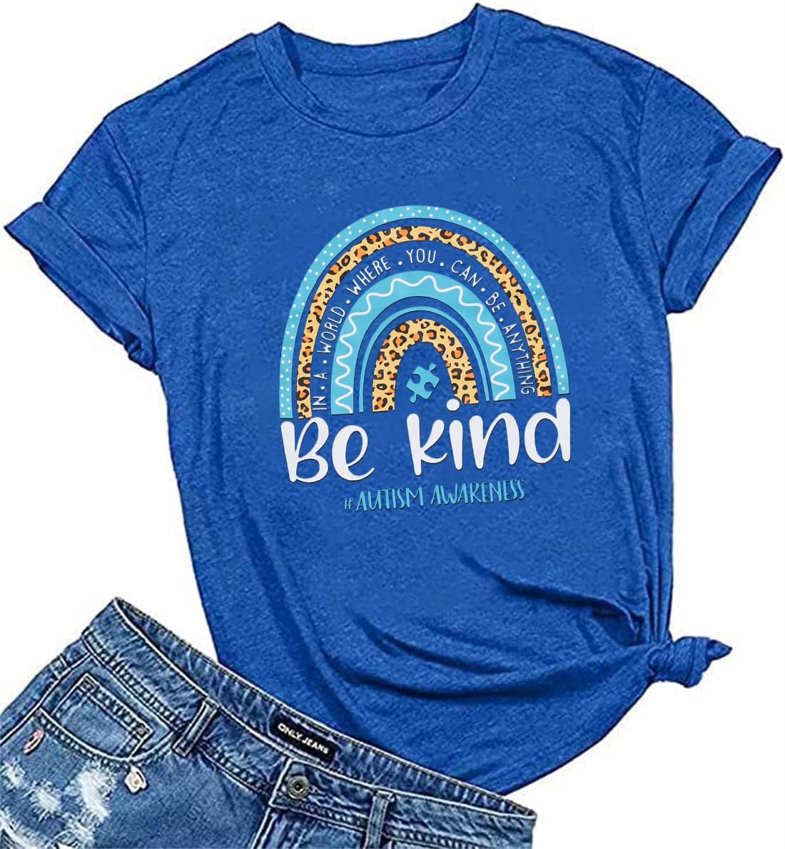 Autism Awareness Shirts Women Autistic Support Shirt Mental Health Top Puzzle Piece Special Education Teacher Tee
