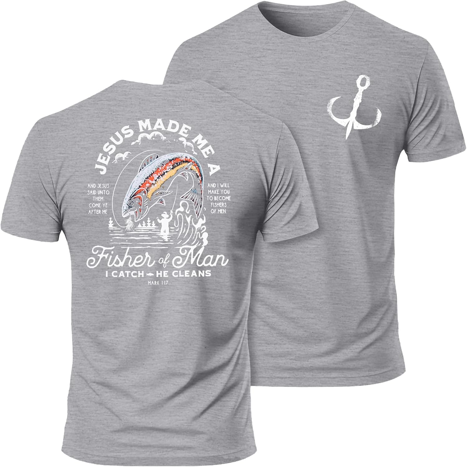 Dad Shirt for Men Christian Fishing Tees Father's Day Tshirt Papa Birthday Gift Short Sleeve Top