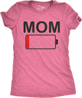 Womens Mom Battery Low Funny Sarcastic Graphic Tired Parenting Mother T Shirt Mother Shirt
