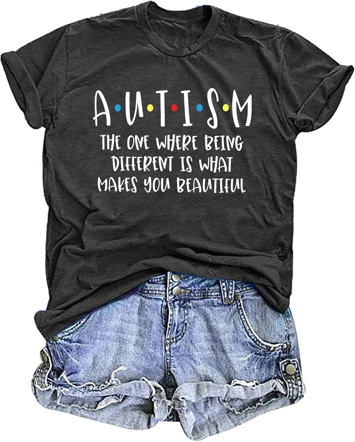 Autism Awareness Shirts Women Autism T Shirt Autistic Acceptance Tee Casual Inspirational Tops