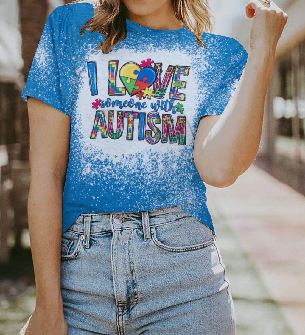 Autism Awareness Shirt Women Autism Shirts Autism Support Tops in April Blue Autism Mom Clothes Special Education Tees