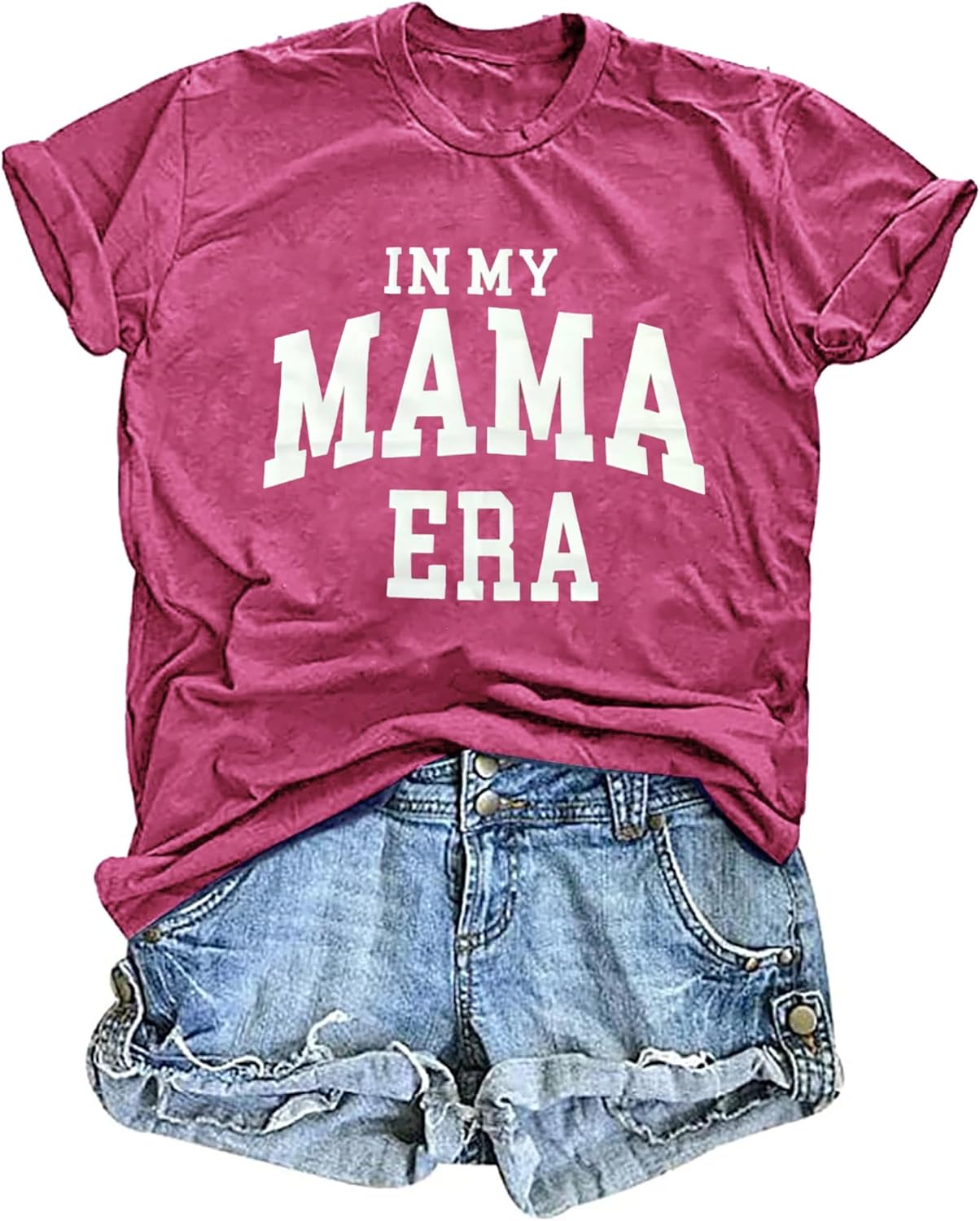 Mama Shirt Women Funny Letters Print Mother's Day Graphic Tees in My Mama Era Shirt Mom Life Casual T-Shirt Tops