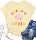 FLOYU Women Teacher Shirts Kiss Your Brain Teacher Shirt Special Education Teacher Tops Casual Teacher Life Clothes