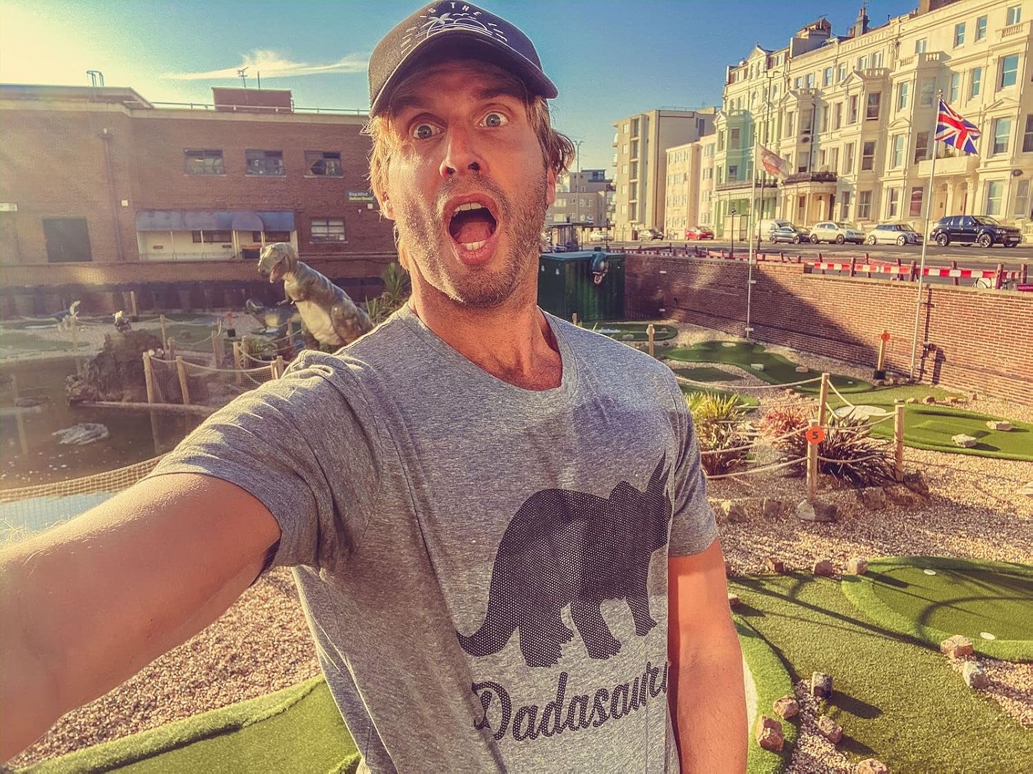 Mens Dadasaurus Tshirt Funny Fathers Day Dinosaur Tee for Guys