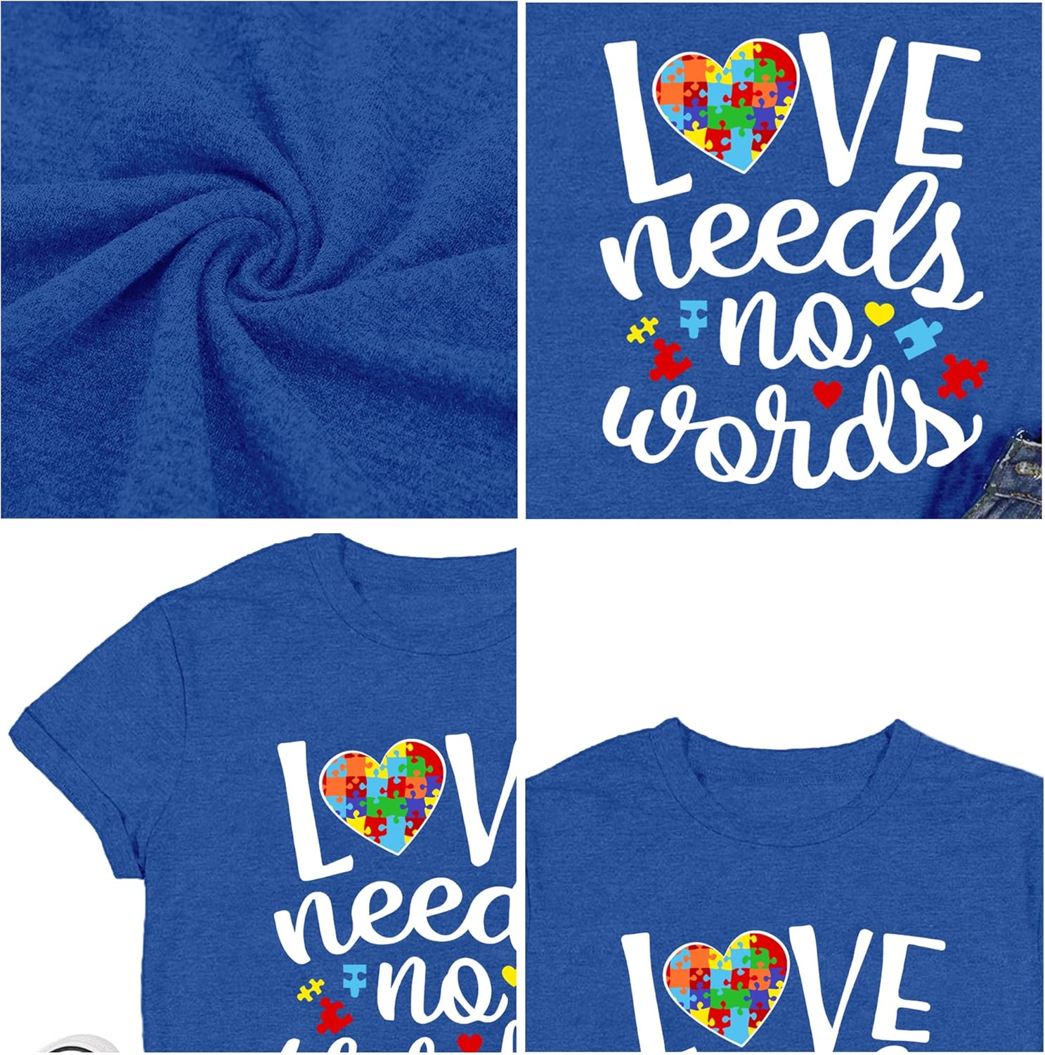 LBP Autism Awareness Shirt for Women Mental Health T-Shirt Be Kind Autism Tee Inspirational Tops