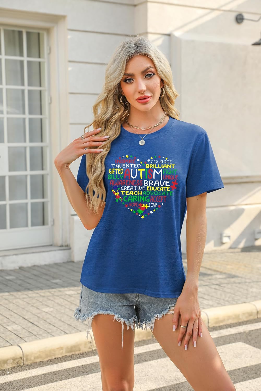Autism Awareness Shirt Women Autism Shirts Autism Accept Understand Love Tee Special Education Teacher Inspirational Tops