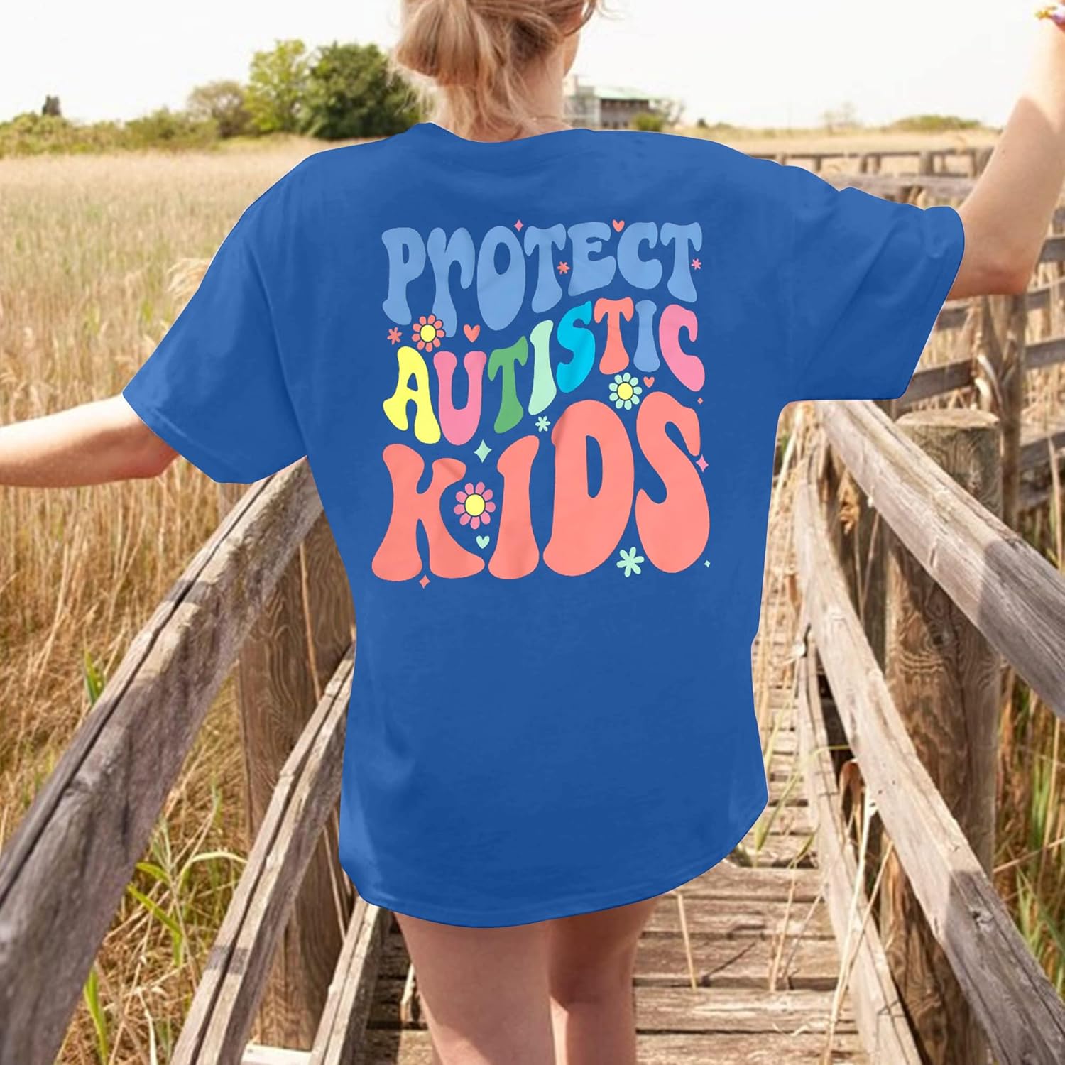 Autism Awareness Shirt Women Oversized: Protect Autistic Kids Shirts Special Education Teacher T Shirt Autism Mom Tops