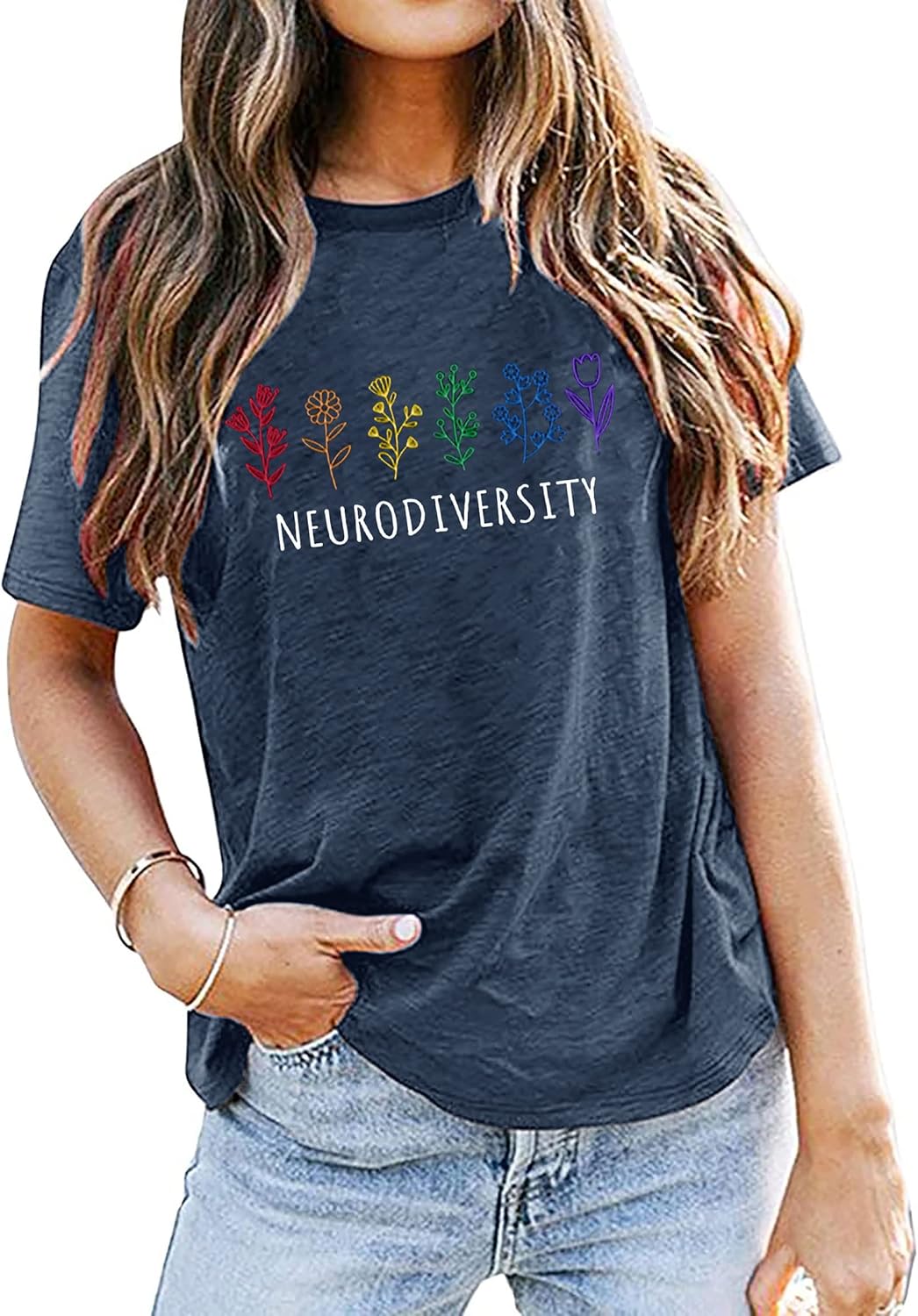 Autism Awareness T Shirt Women Special Education Teacher Shirt Neurodiversity Graphic Tee Inspirational Short Sleeve Tee Top