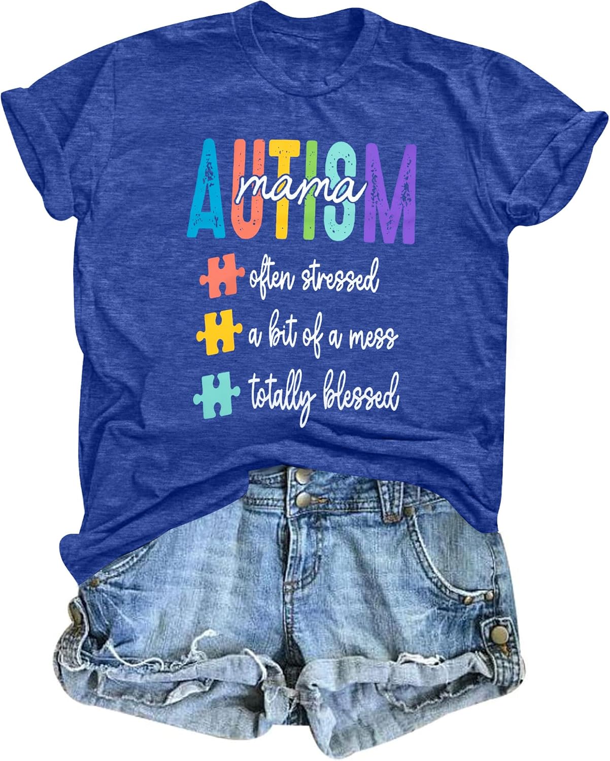 Autism Awareness Shirt Autism Mom Shirt Womens Autism Acceptance T Shirt Mental Health Tees Positive Mama Tops