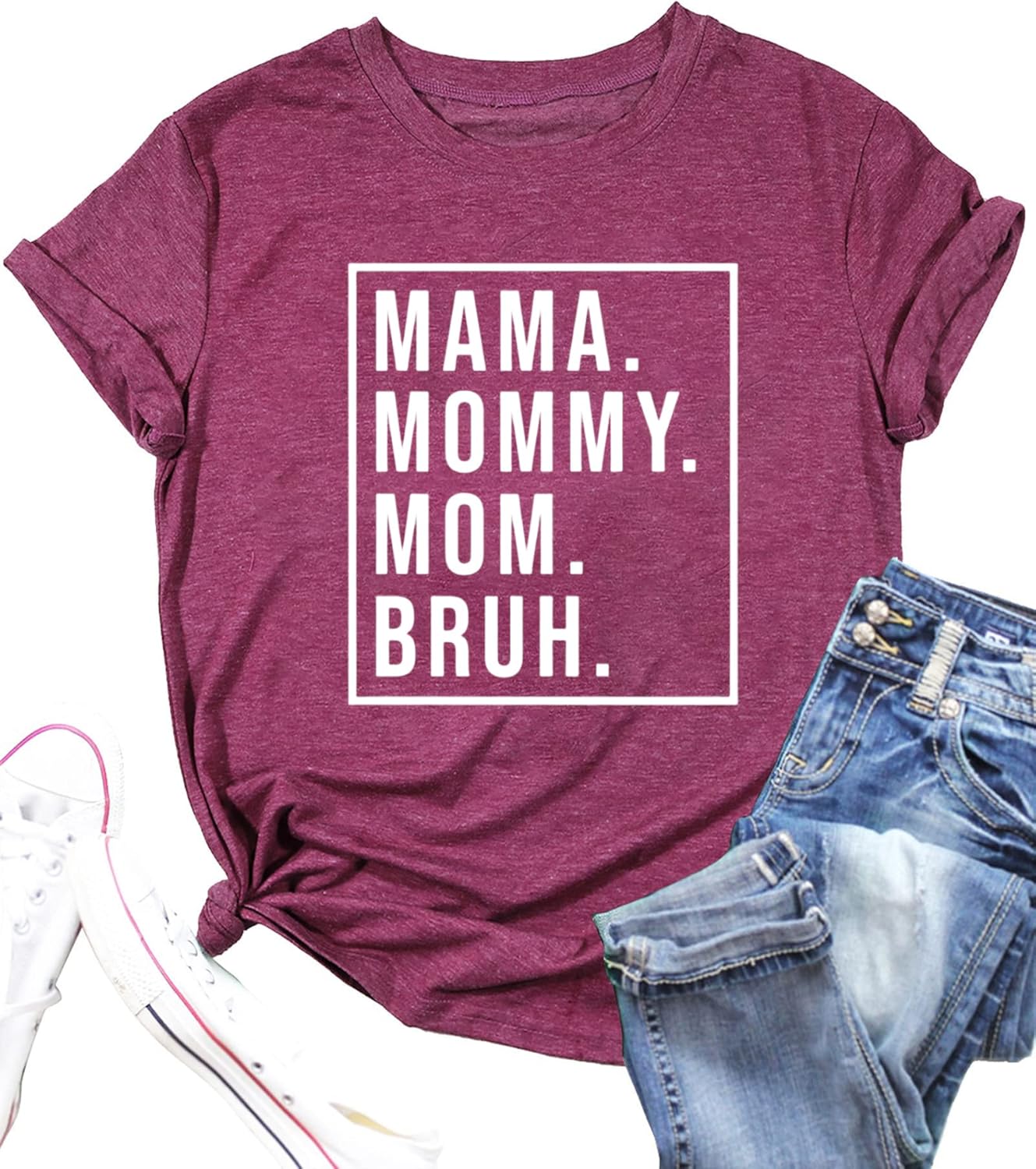 Mama Shirts for Women Mothers Day Mama Mommy Mom Bruh Graphic T Shirts Casual Tops Tee Gifts