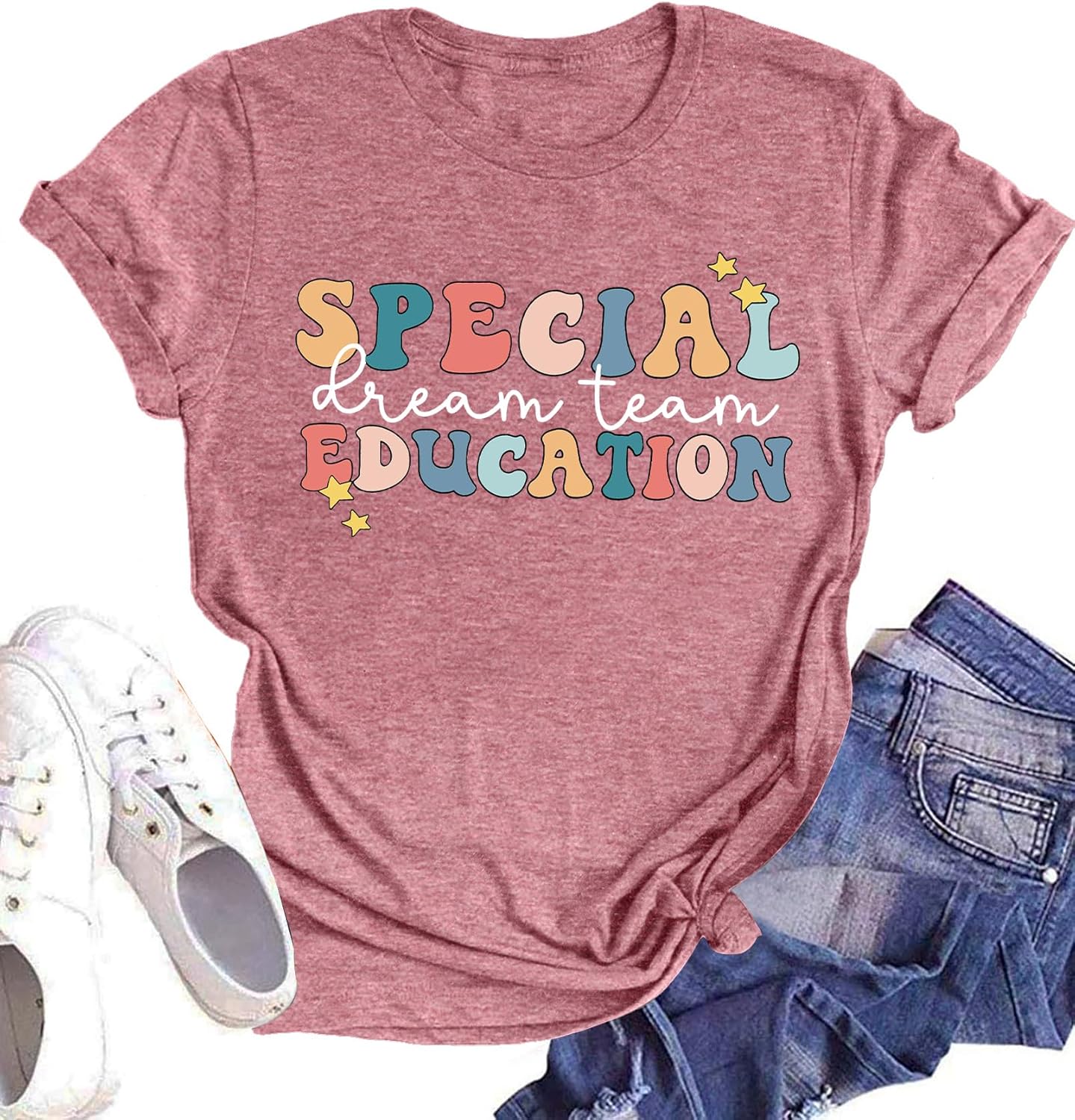Special Education Teacher Shirts for Women SPED Teachers Graphic T-Shirts Teaching Life Gift Short Sleeve Tee Tops