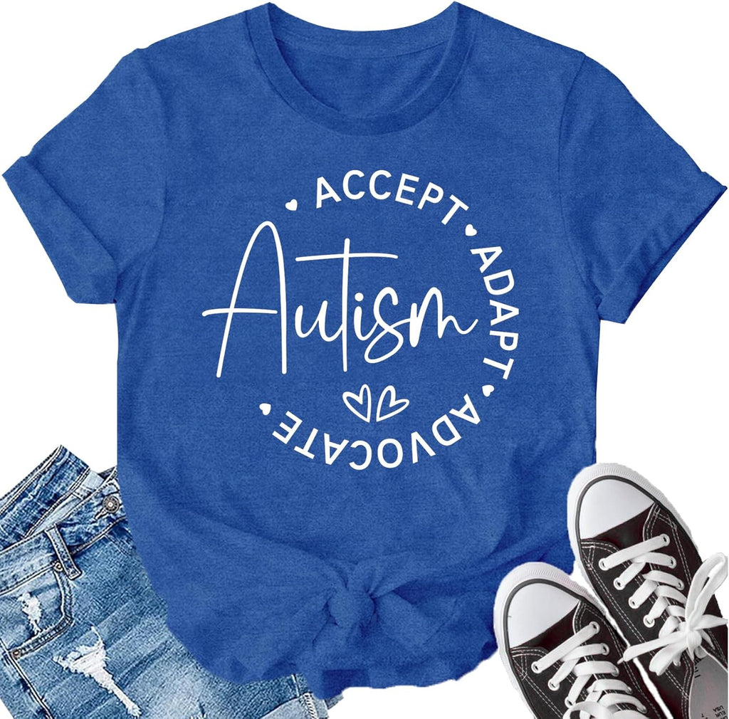 LBP Autism Awareness Shirt for Women Mental Health T-Shirt Be Kind Autism Tee Inspirational Tops