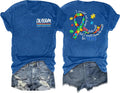Ithalt Autism Awareness Shirt for Women I Wear Blue Tshirt Autistic Mom T-Shirt Puzzle Piece Short Sleeve Tops