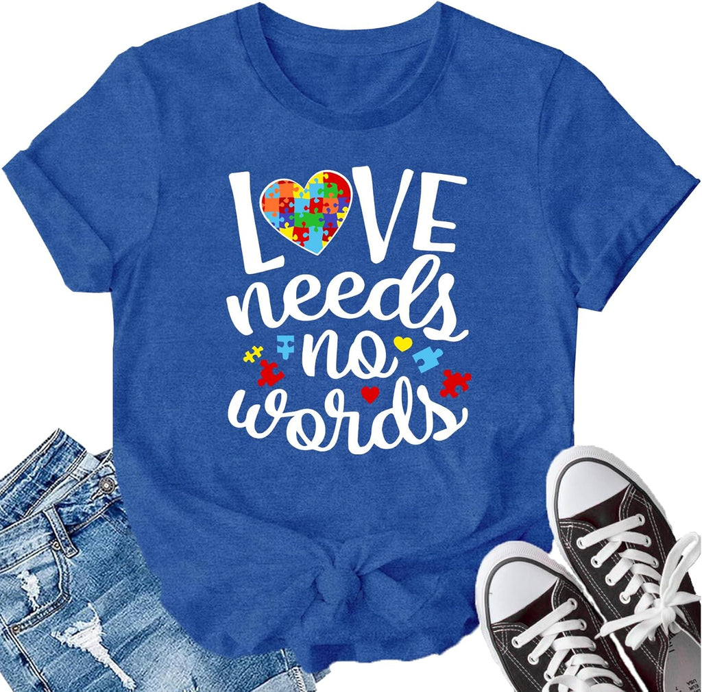 LBP Autism Awareness Shirt for Women Mental Health T-Shirt Be Kind Autism Tee Inspirational Tops
