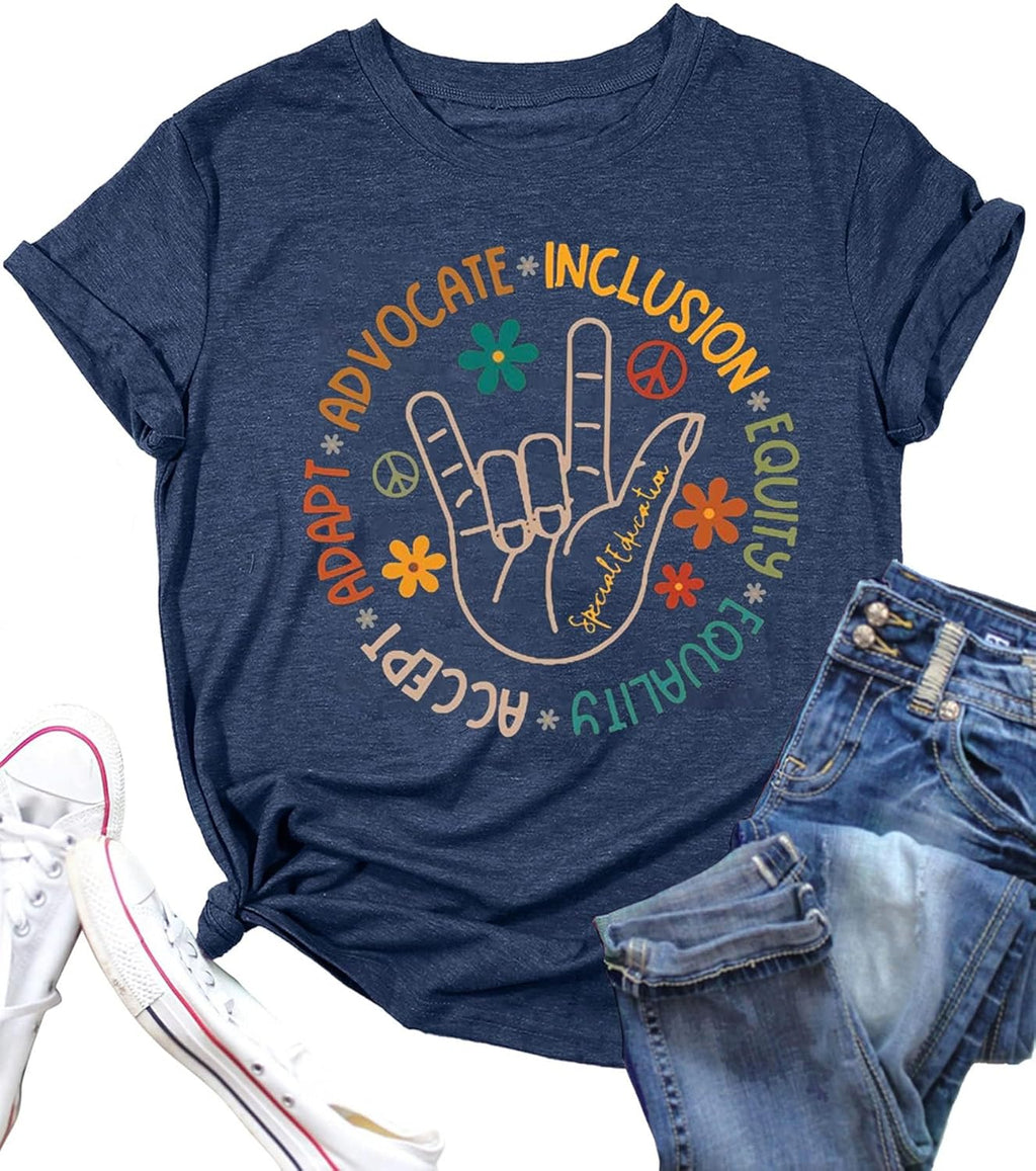 Teacher Shirt ABC Alphabet Elemeno Women Letter Print Graphic Tee Tops Teachers Gift Student T-Shirt Blouse