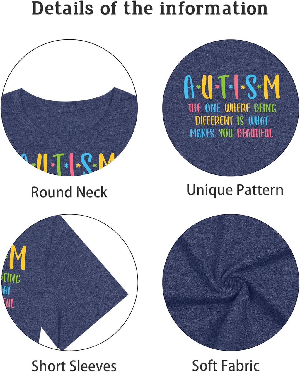 Autism Aawareness Shirt Women Autism Mama Tee Be Kind Autism Shirt Special Education Mental Graphic Top