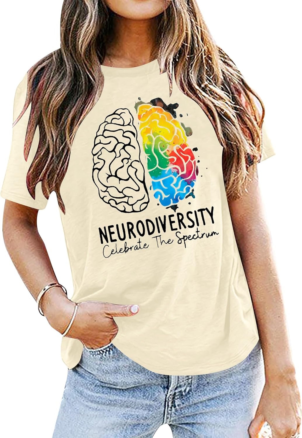 LUKYCILD Autism Awareness Shirt Women: Special Education Teacher Shirts - Neurodiversity Short Sleeve Tee Shirt