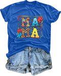 MOUSYA Autism Mama Shirt Autism Awareness T Shirt Puzzle Piece Bleached Graphic Tee Mental Health Short Sleeve Shirt