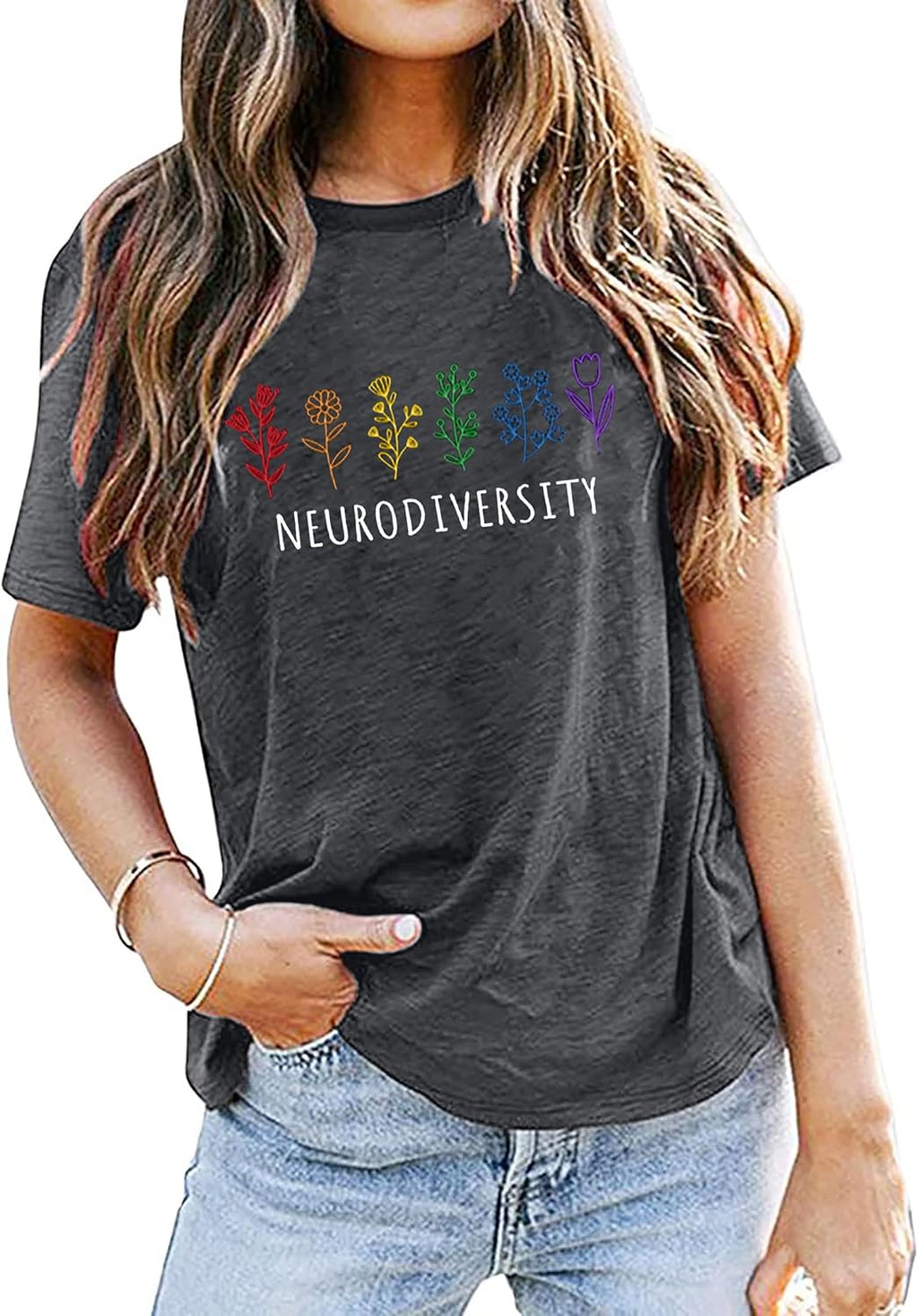Autism Awareness T Shirt Women Special Education Teacher Shirt Neurodiversity Graphic Tee Inspirational Short Sleeve Tee Top