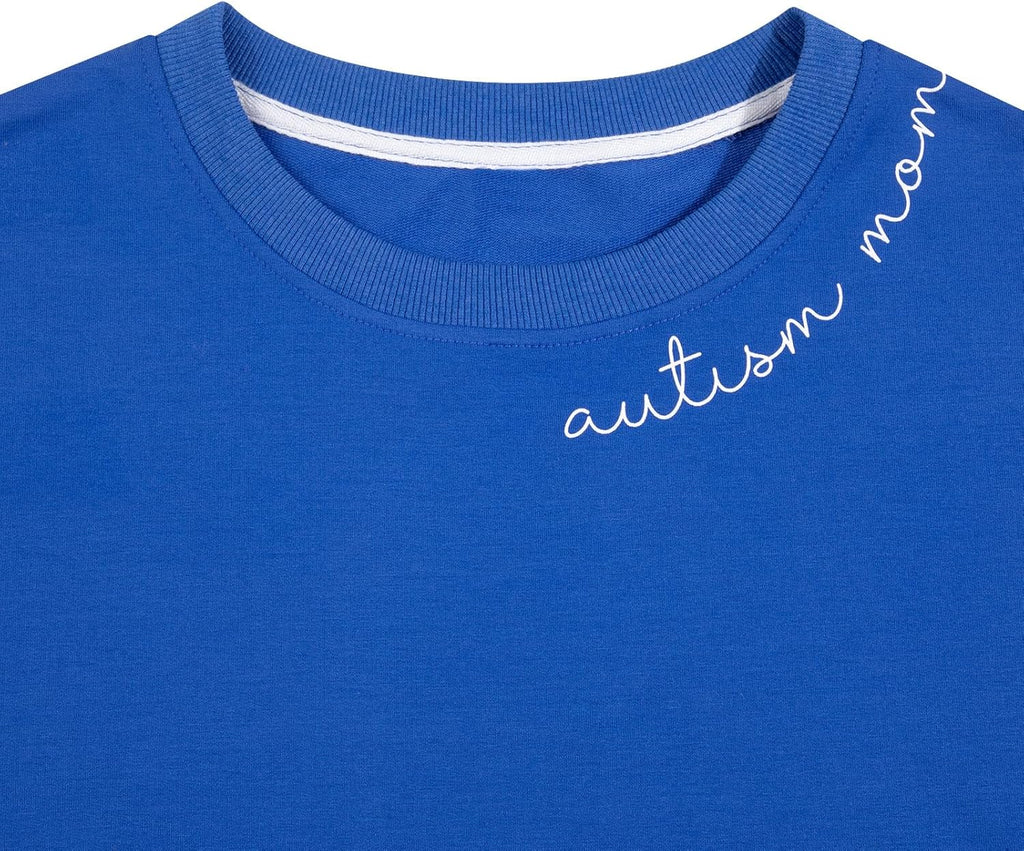 EGELEXY Autism Mom Sweatshirt Women : Autism Awareness Tops Puzzle Graphic Autistic Support Clothes