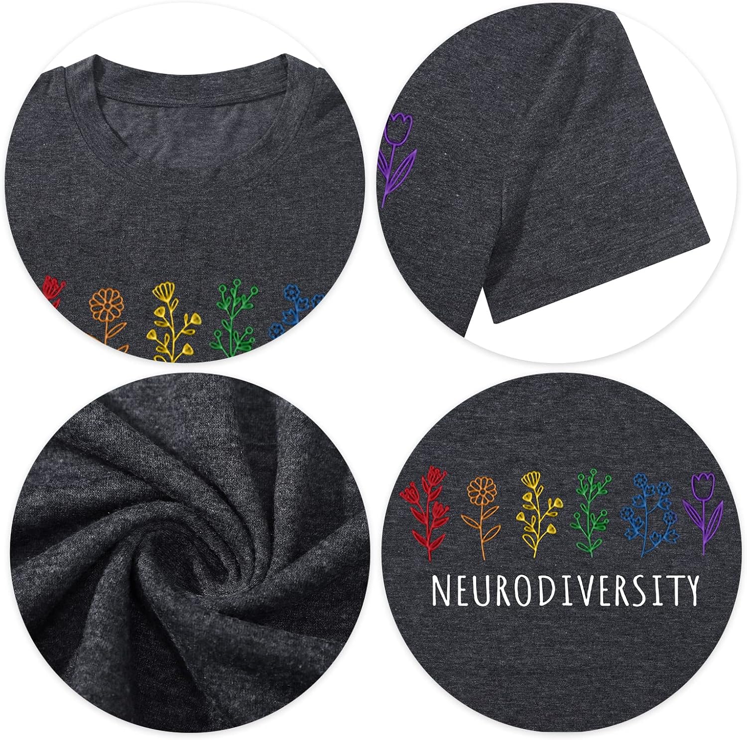 Autism Awareness T Shirt Women Special Education Teacher Shirt Neurodiversity Graphic Tee Inspirational Short Sleeve Tee Top