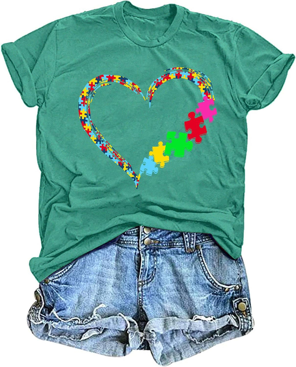 Autism Awareness Shirts Women Autism T Shirt Autistic Acceptance Tee Casual Inspirational Tops