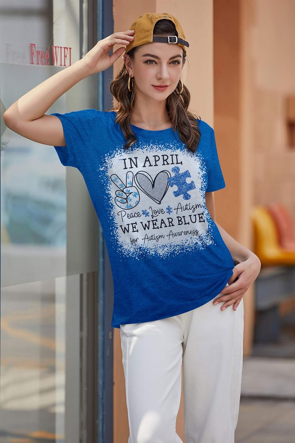 Autism Awareness Shirt Women: in April We Wear Blue Shirts Special Education Teacher Shirt Mental Health Tee Tops