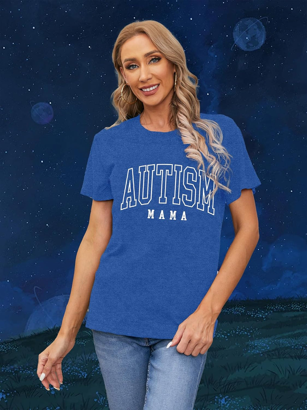 NEWKA Autism Awareness Shirt for Women: Autism Puzzle Piece Tshirt Autism Advocate Tee Shirts