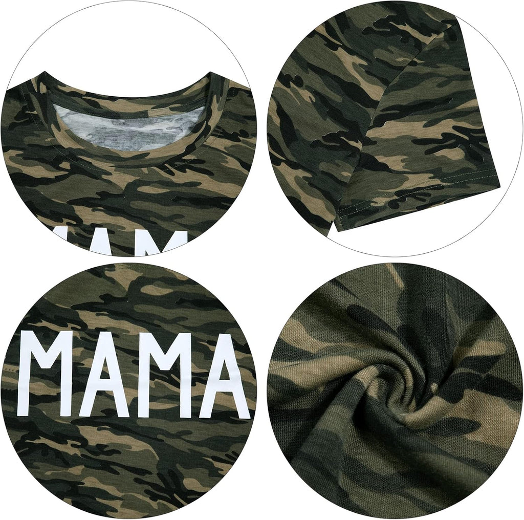 Mom and Son Matching Outfits Mama and Mama's Litter Man Print Shirts Cute Mom and Son Mothers Gifts