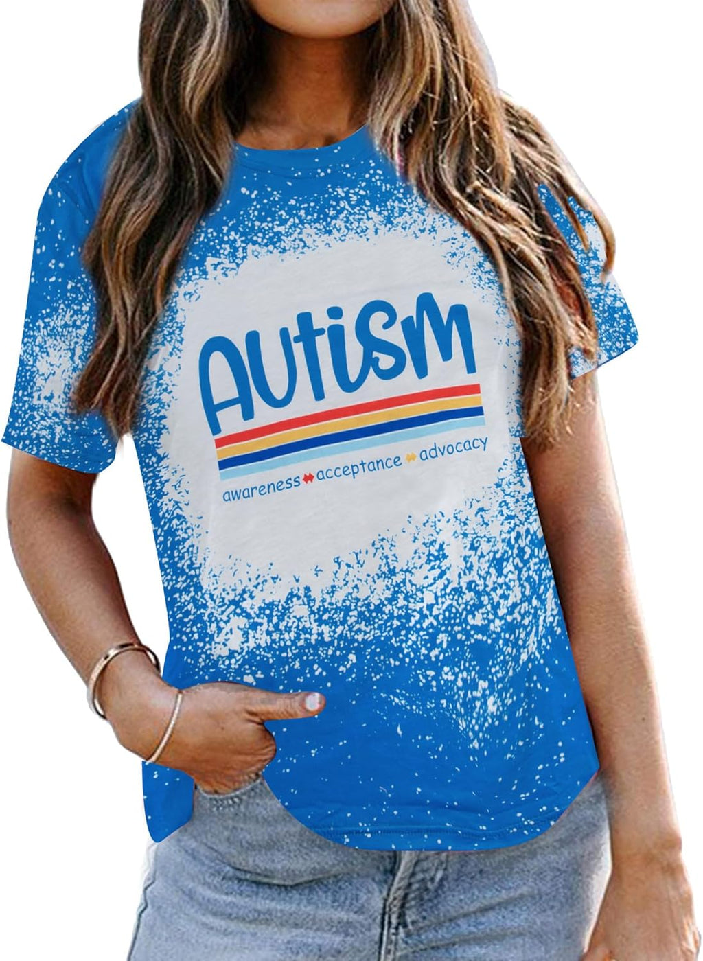 Autism Aawareness Shirt Women Autism Acceptance Shirts Mental Health Tees Casual Inspirational Short Sleeve Tee Tops