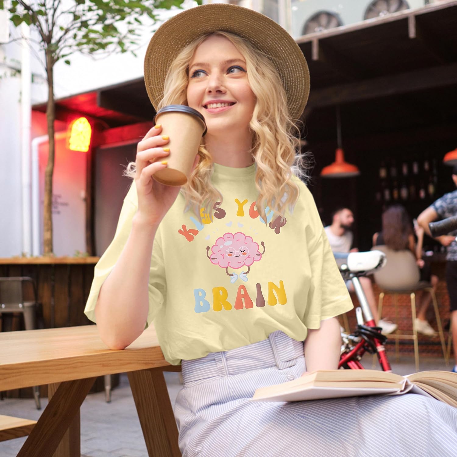 FLOYU Women Teacher Shirts Kiss Your Brain Teacher Shirt Special Education Teacher Tops Casual Teacher Life Clothes