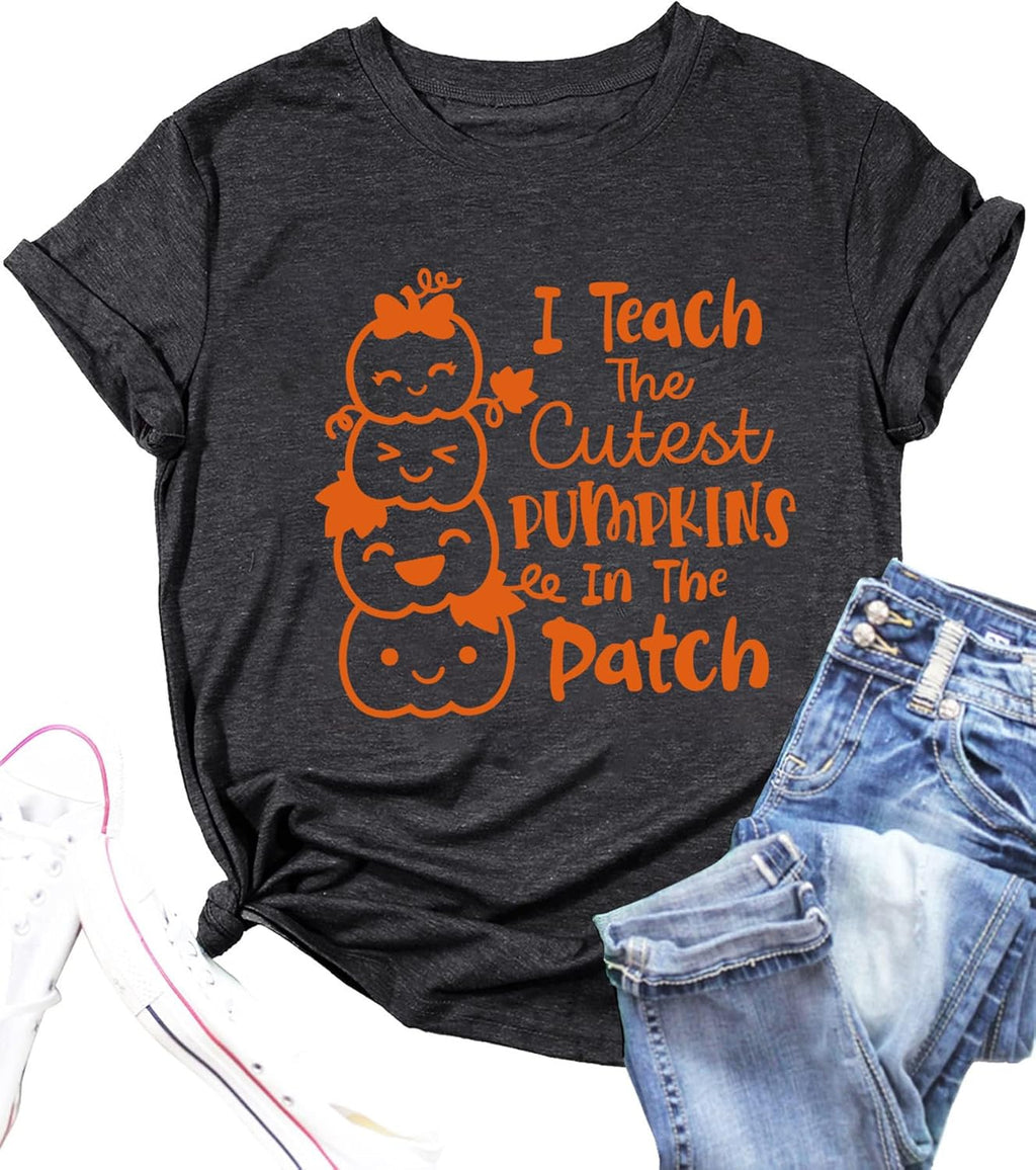 Teacher Shirt ABC Alphabet Elemeno Women Letter Print Graphic Tee Tops Teachers Gift Student T-Shirt Blouse