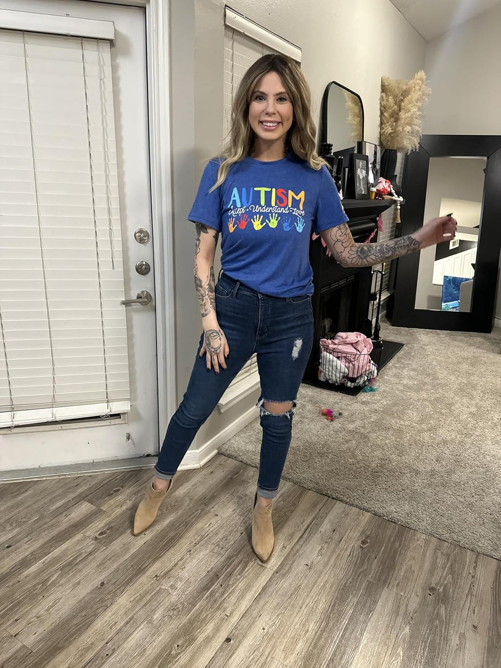 Autism Awareness Shirt Women Autistic Support Tshirt Speech Therapy Inspirational Short Sleve Tee Tops