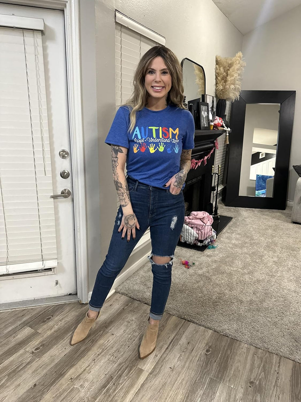 Autism Awareness Shirt Women Autistic Support Tshirt Speech Therapy Inspirational Short Sleve Tee Tops