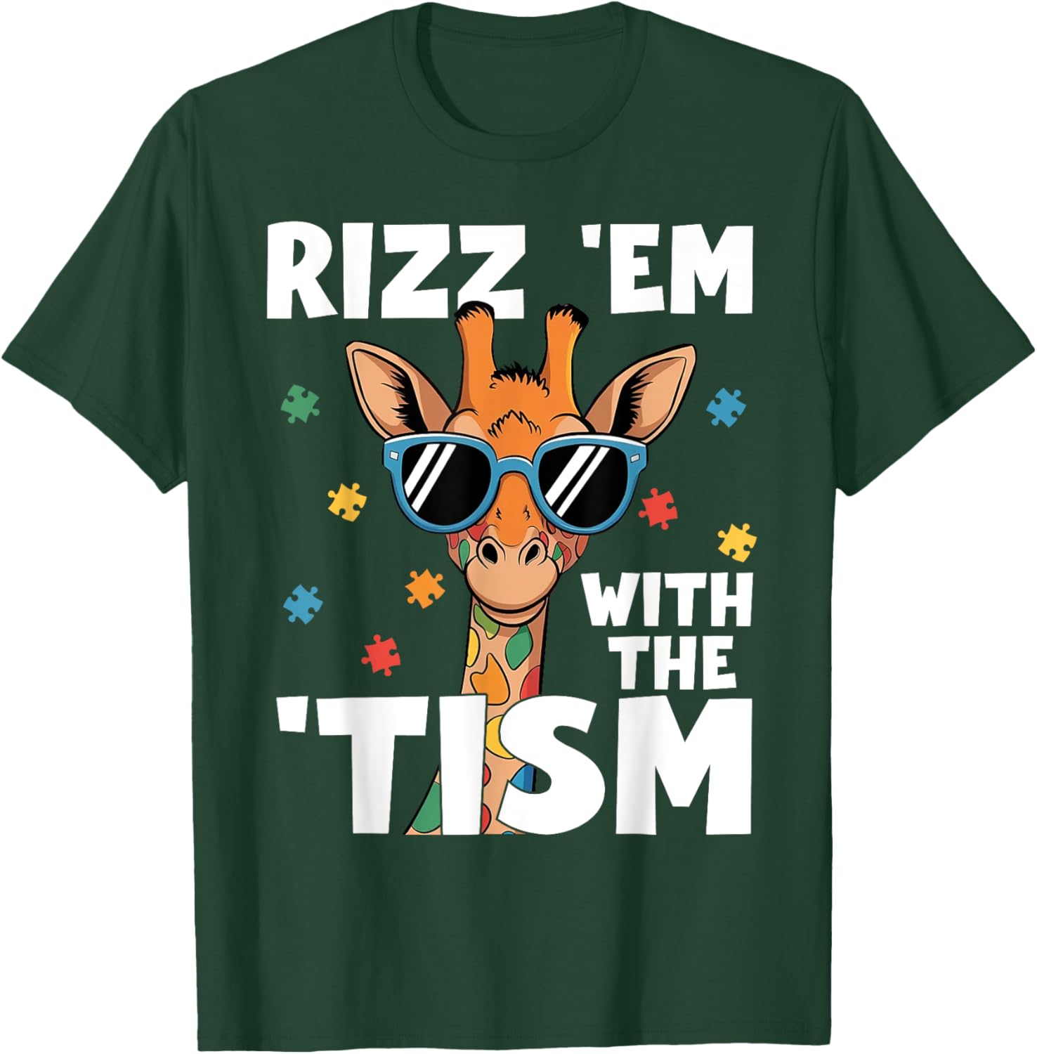 Rizz em with the tism Autism Giraffe Funny Autism Awareness