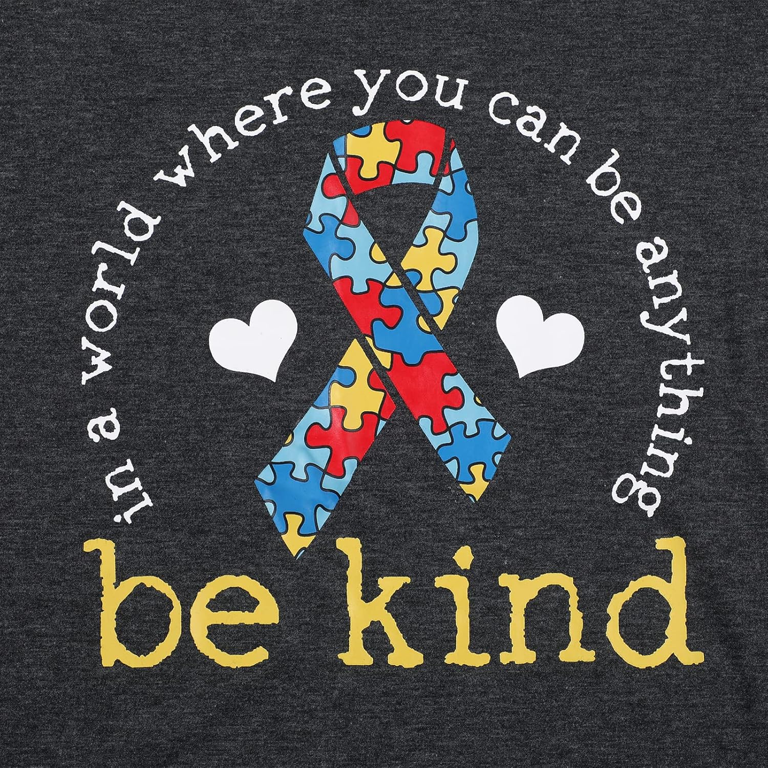 Be Kind Shirt for Women Autism Awareness T Shirts Autism Puzzle Graphic Casual Positive Tee Tops