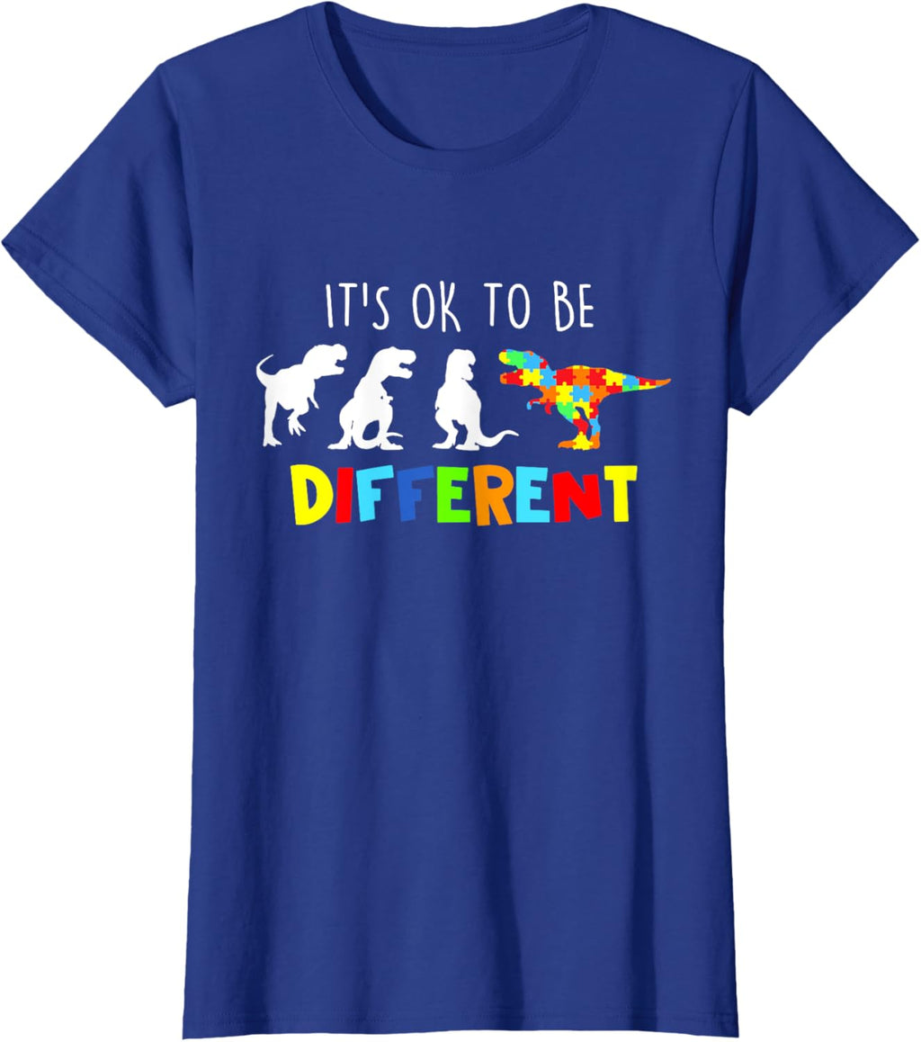 Autism Awareness Dinosaur Kid Boys Its Ok To Be Different