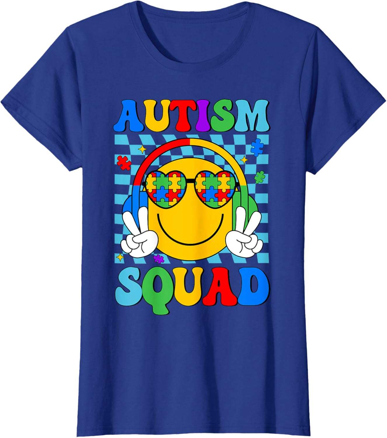 Autism Awareness Autism Squad Support Smile Face Women Men