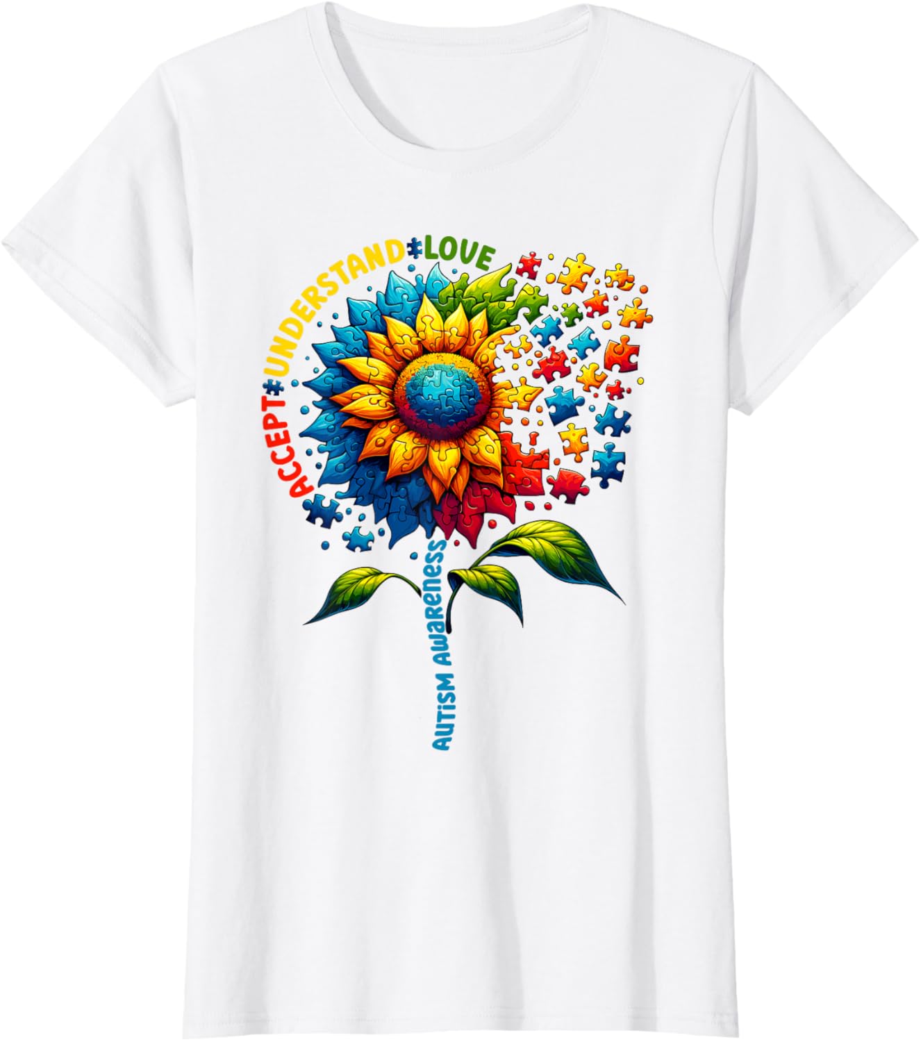 Autism Awareness Sunflower Men Women kids Autism Sunflower