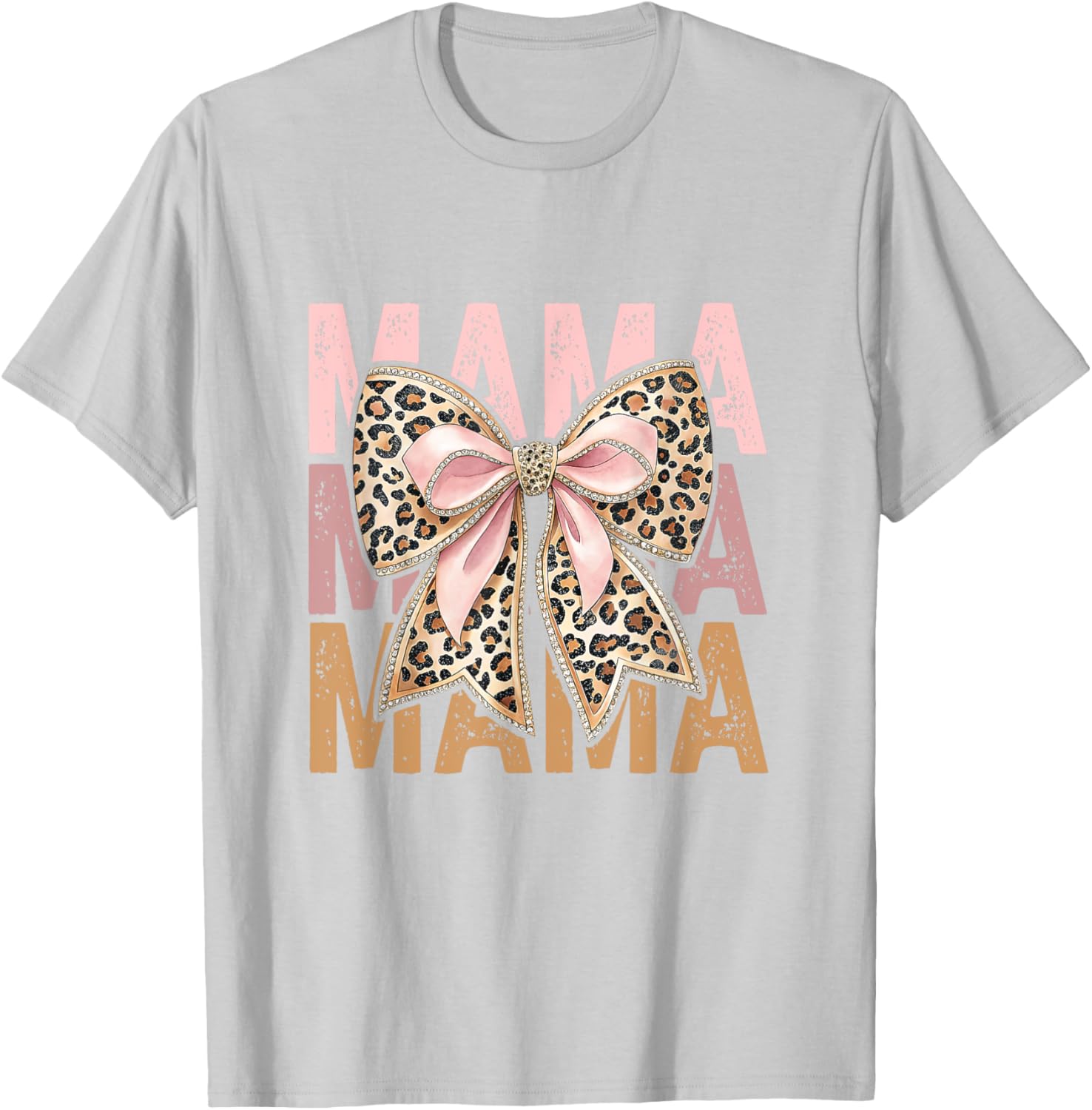 Retro Leopard Mama,Cute Mom Retro Coquette Bow Mother's Day