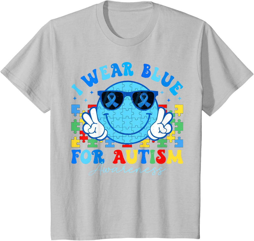 I Wear Blue For Autism Awareness Month Teacher Kids Boys