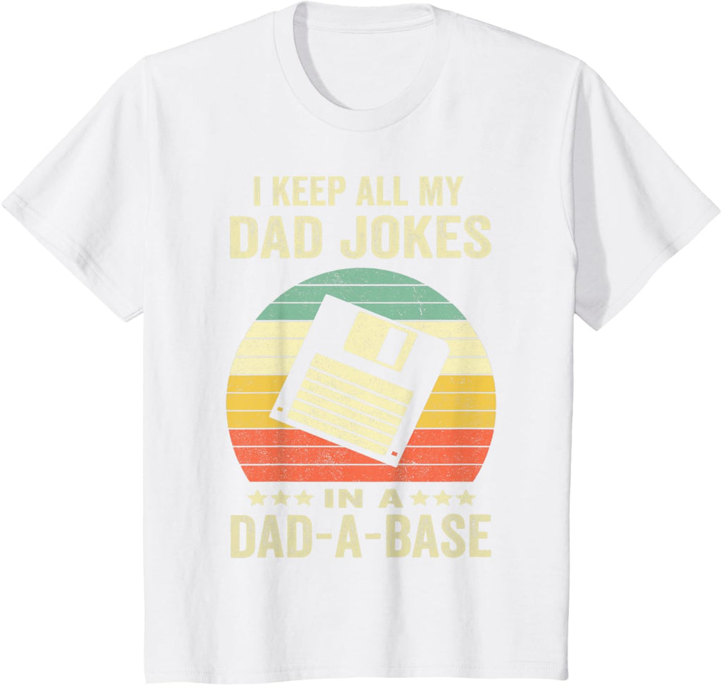 Mens Funny dad jokes in dad-a-base vintage for father's day