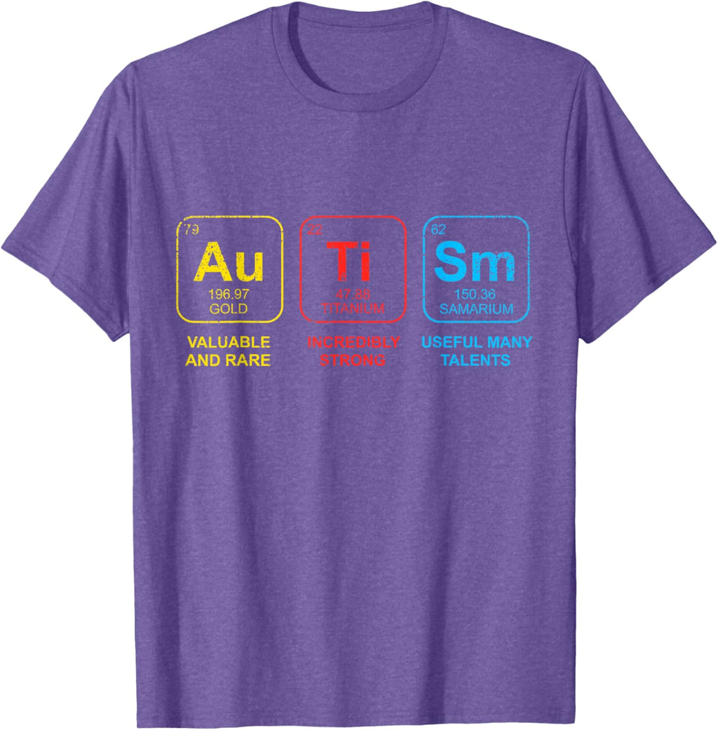 Autism Awareness Women Men Kids Elements Periodic Table ASD