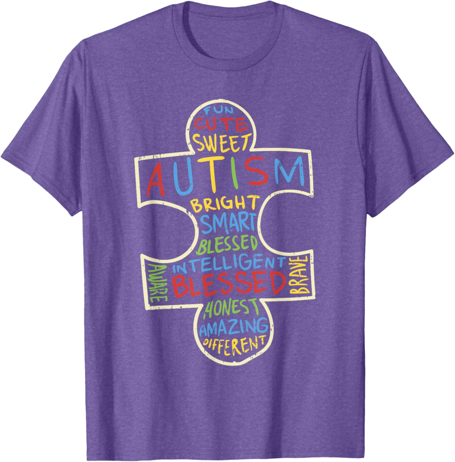 Autism Awareness Shirt Puzzle Piece Words Autistic Gift
