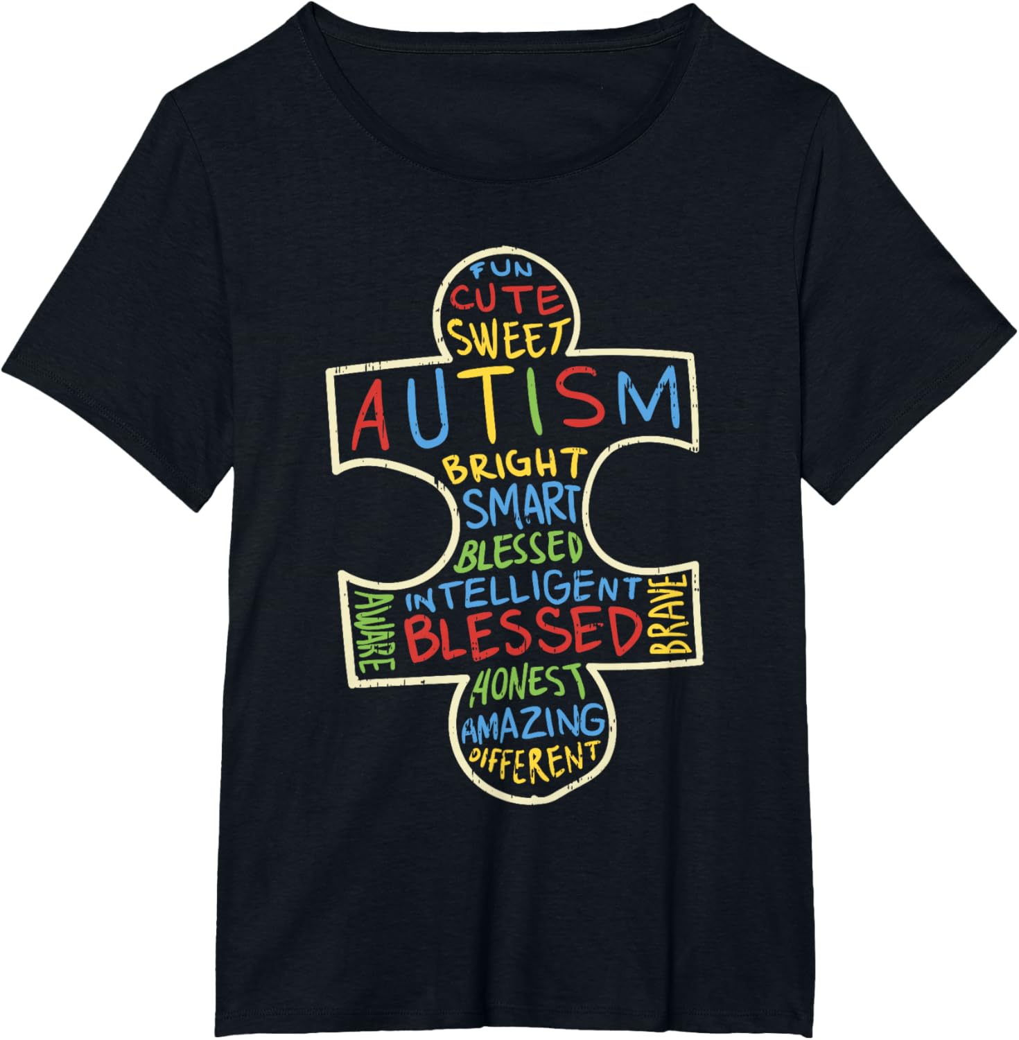 Autism Awareness Shirt Puzzle Piece Words Autistic Gift