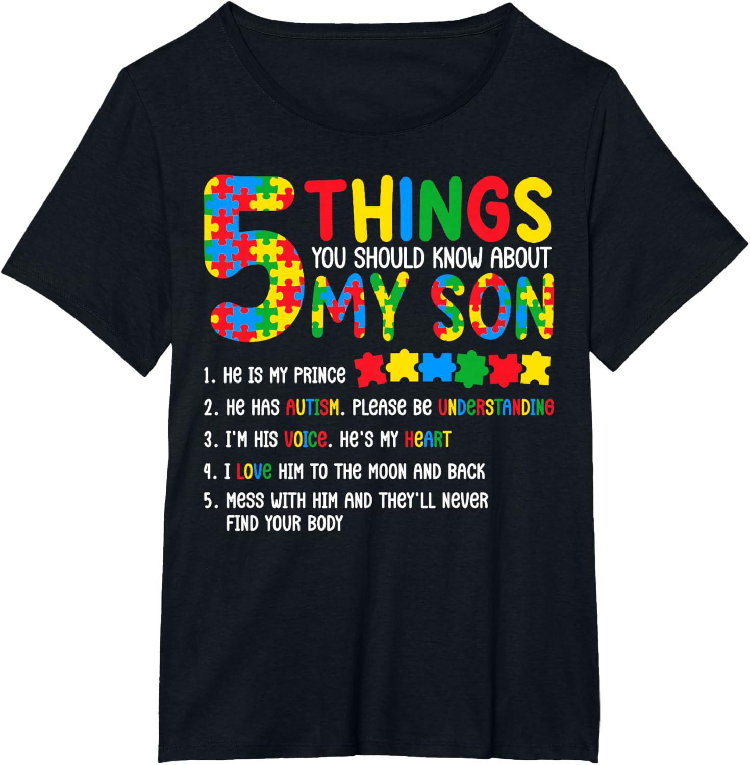 Autism Awareness Shirt 5 Things You Should Know About My Son