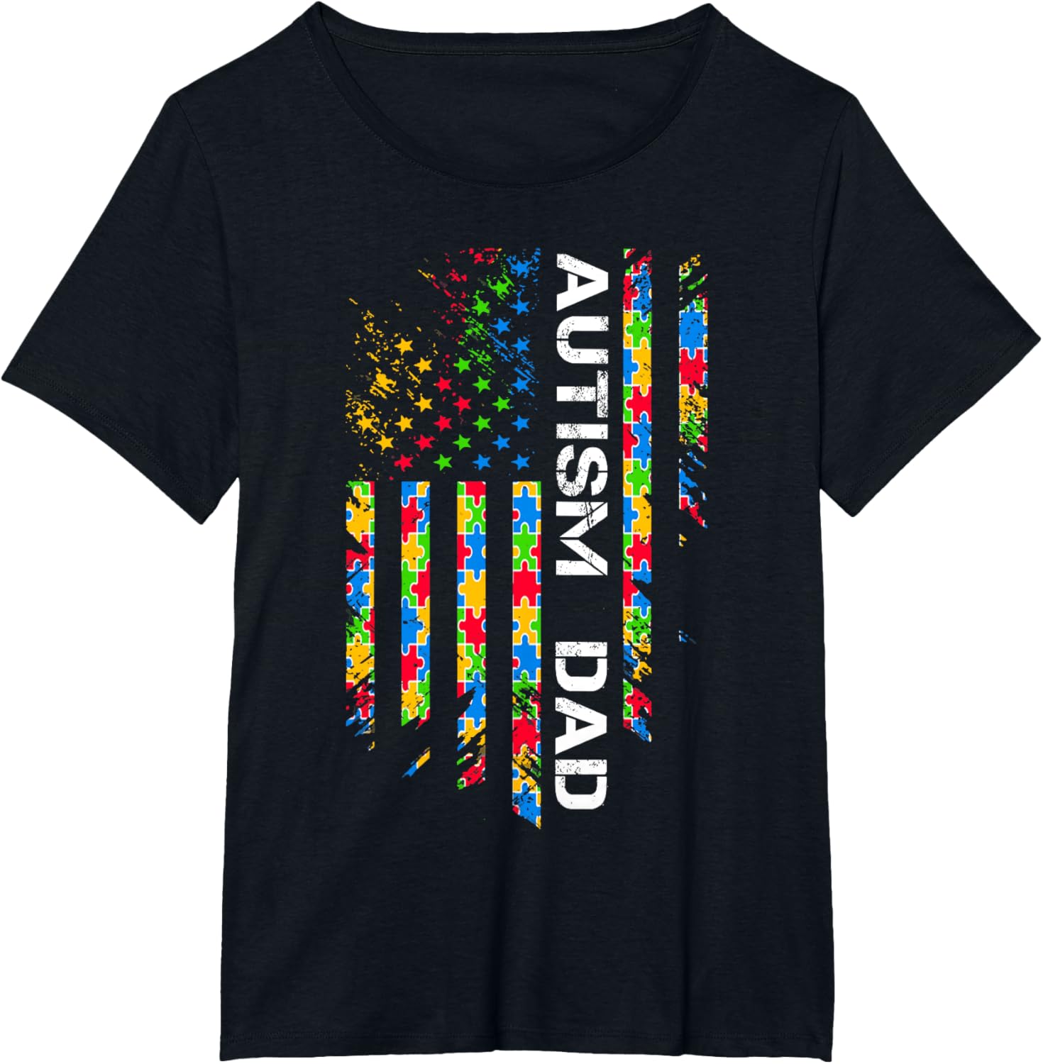Autism Dad Awareness American Flag USA