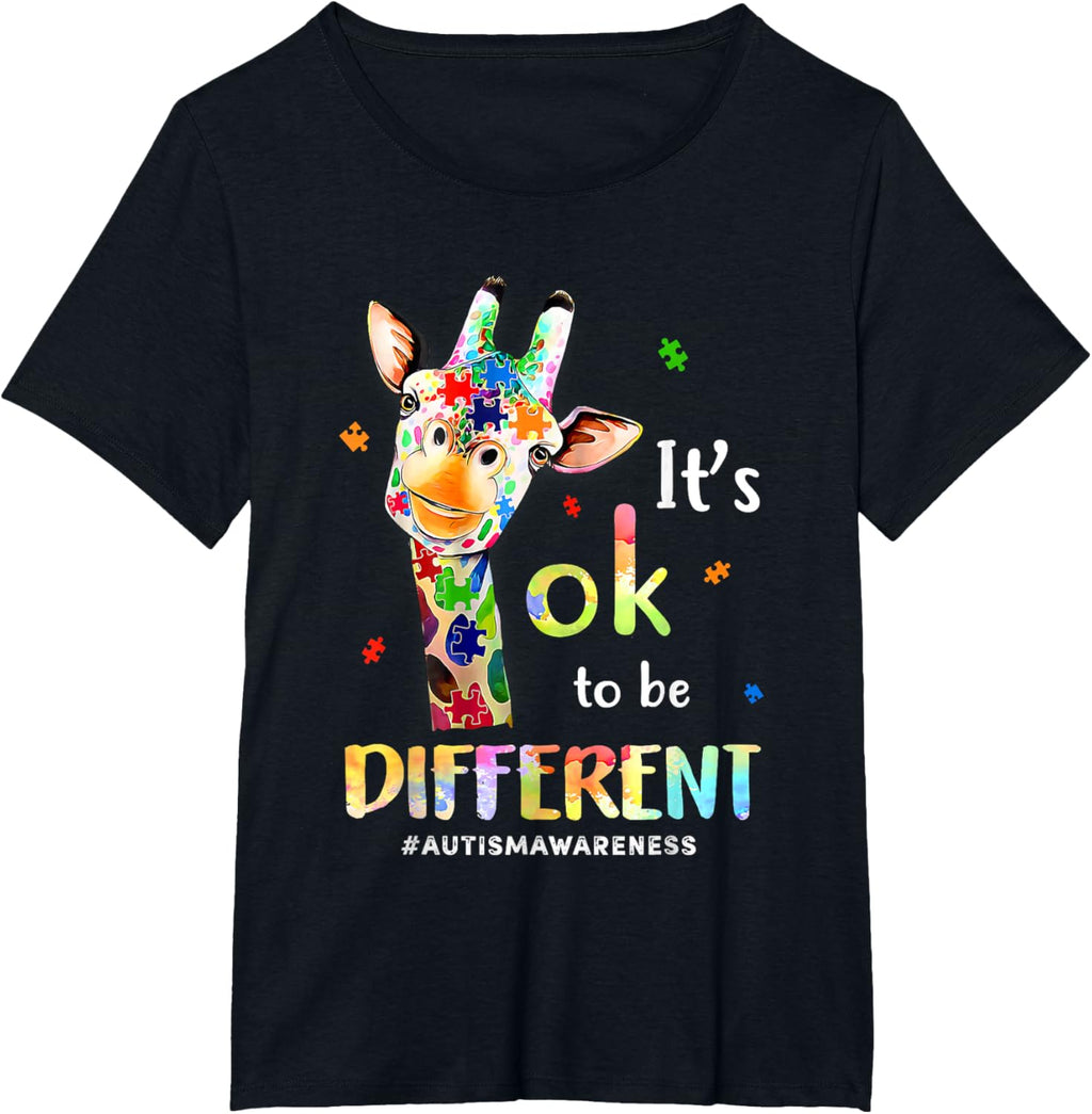 Autism Awareness Cute Giraffe Animal Its Ok To Be Different