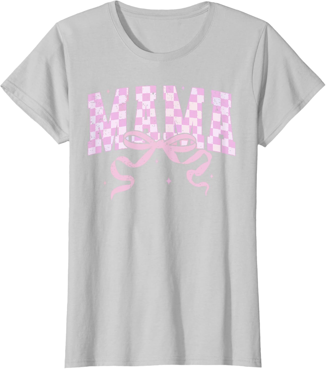 Retro Checkered Mama Coquette Mother's Day Pink Bow