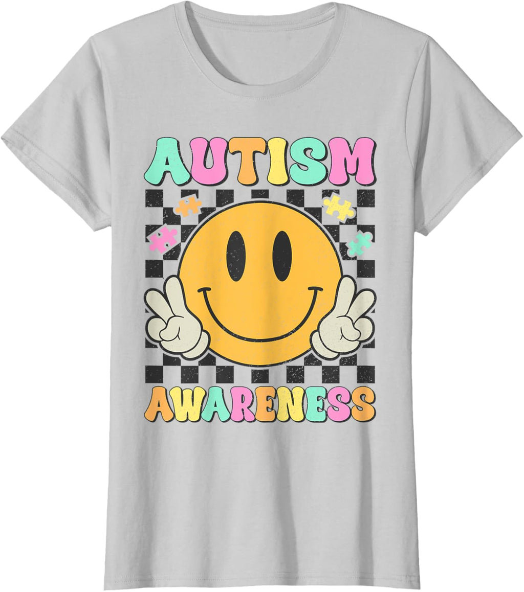 Autism Awareness Kids Men Women Smile Face Autistic Autism